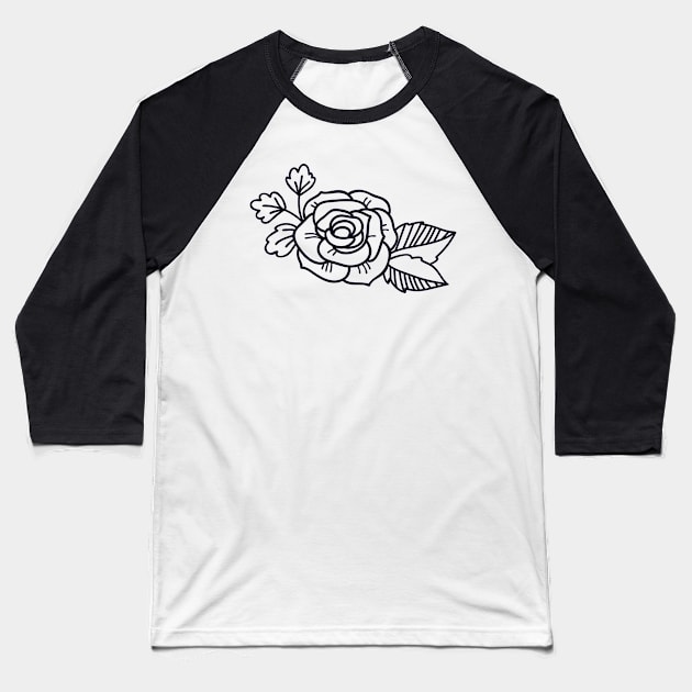 Flower Line Art Baseball T-Shirt by Socity Shop